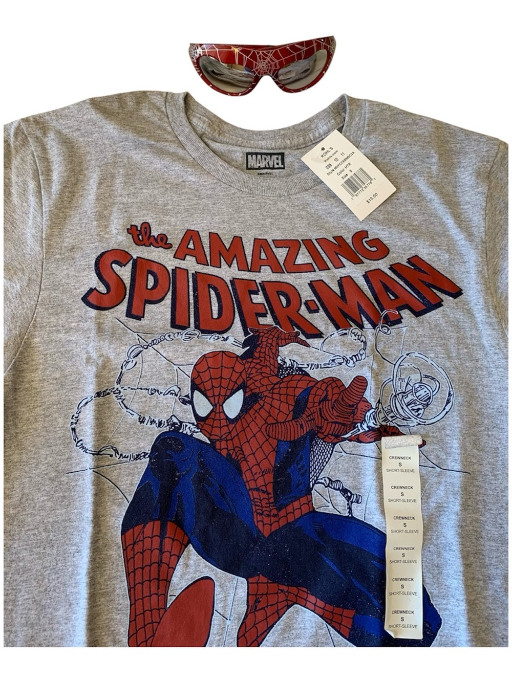Brand New Official Marvel Spider-Man T-Shirt & Sunglasses Set (Size Small)